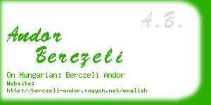 andor berczeli business card